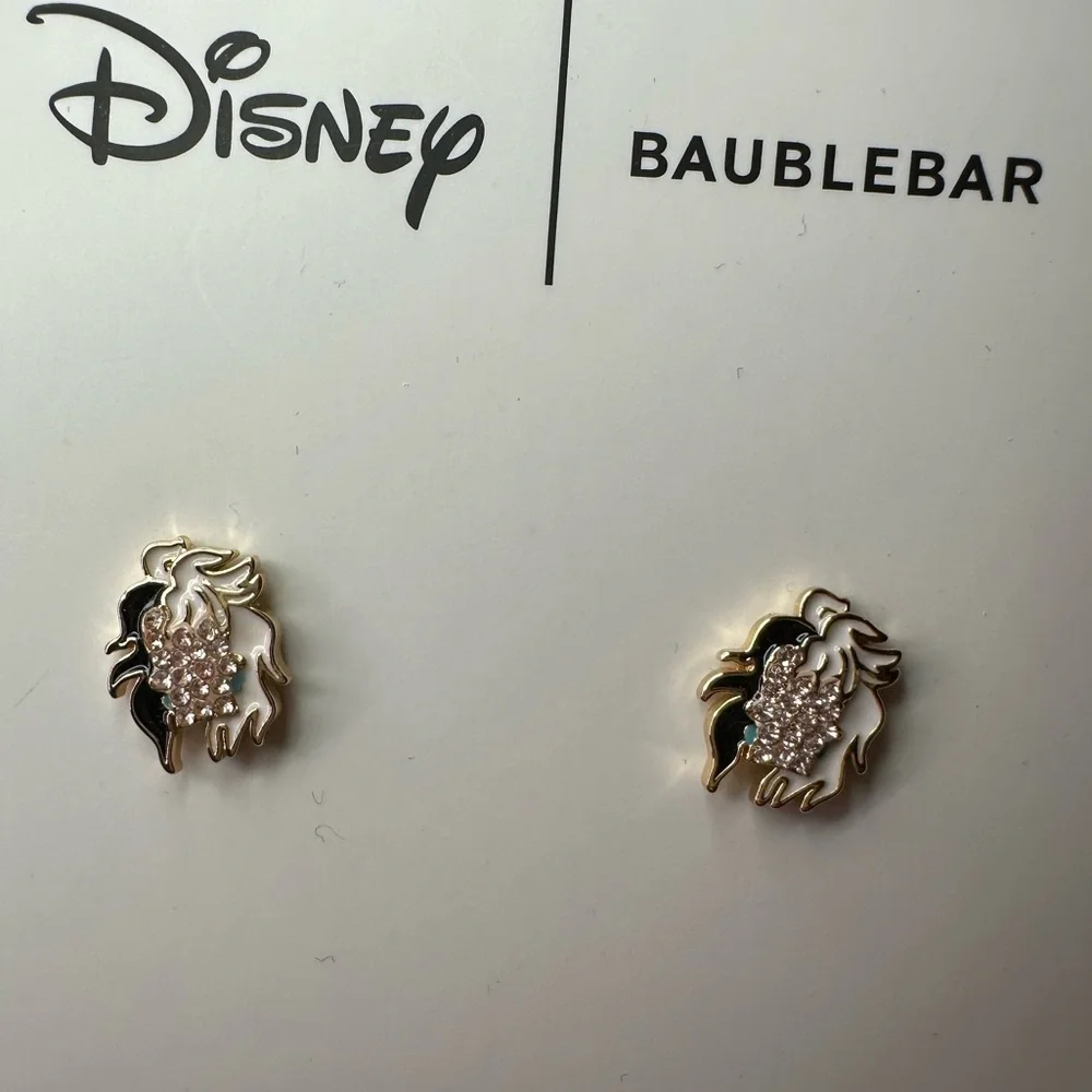 BaubleBar x Disney Cruella DeVil stud earrings New In Box